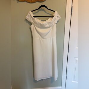 Calvin Klein off shoulder White Dress